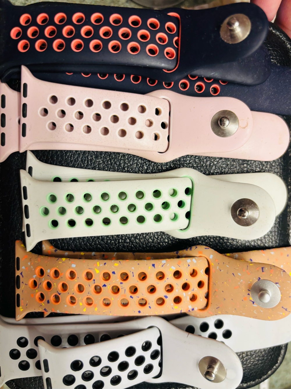 Lot of 5 Apple 🍏 iWatch NIKE bands straps Blue Speckled Orange Black Pink Green